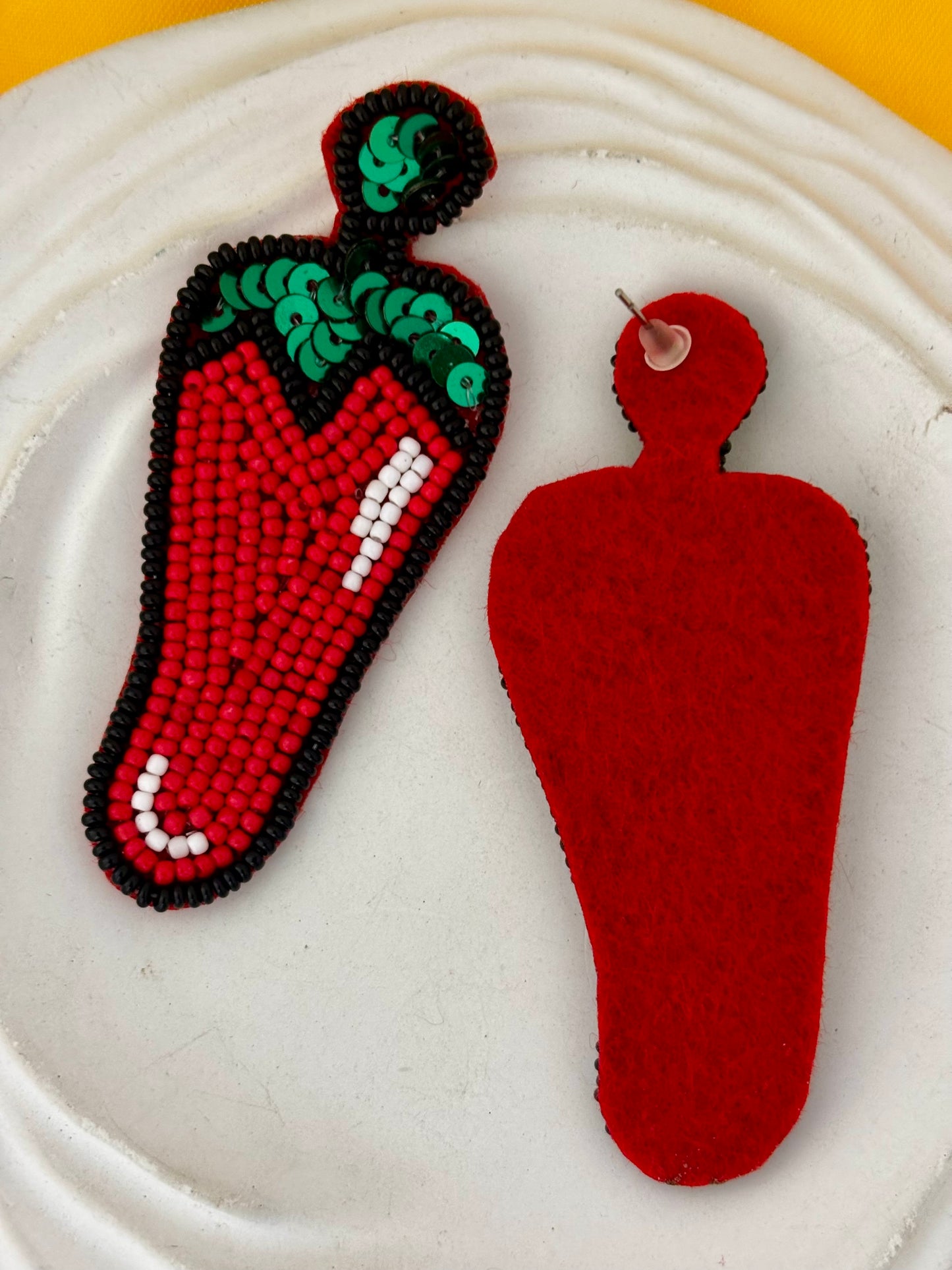 Hot Mirchi Handmade Beaded Earrings