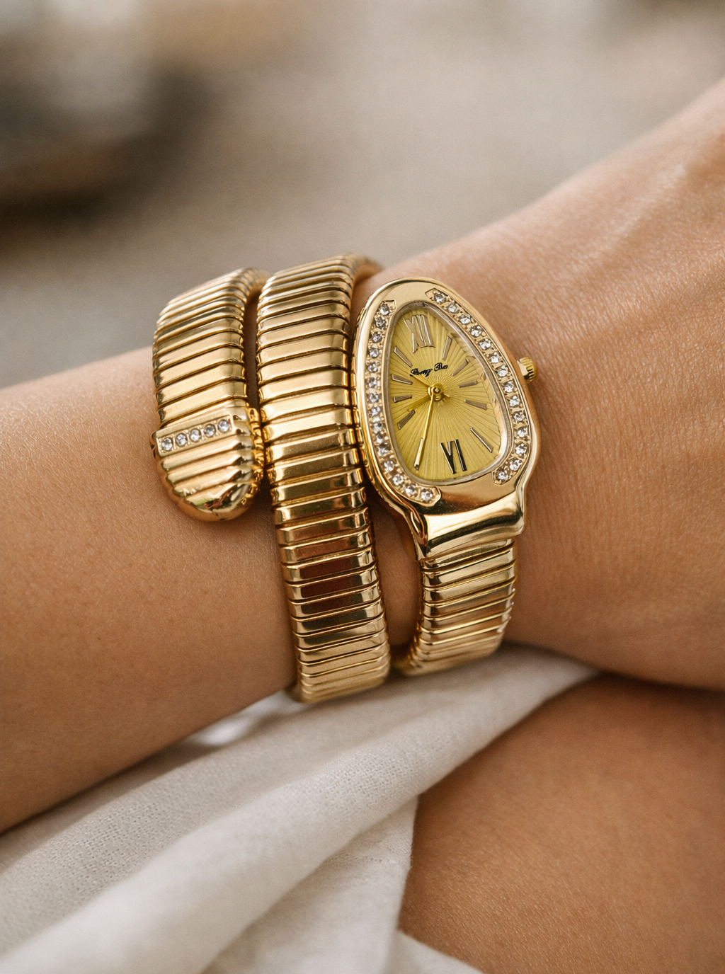 Viral Golden Serpent (Snake Watch) | Brand Inspired Statement Watch