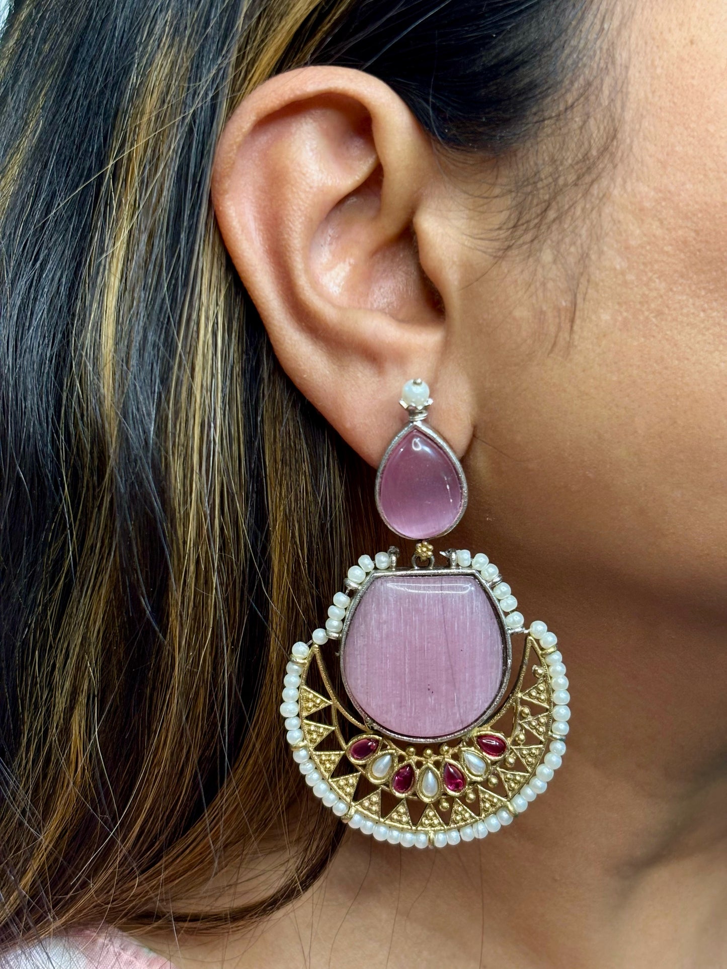 Noorjahan Chandbali (Pink)