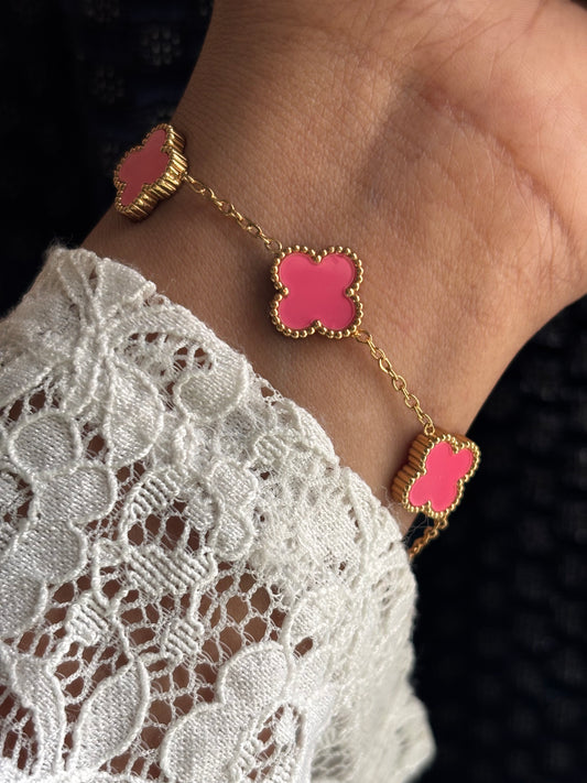 Pink Van Cleef Clover Bracelet