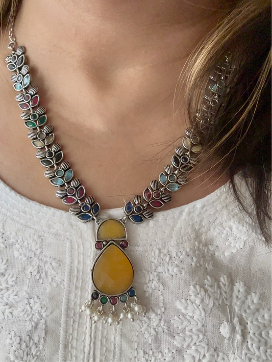 Aaradhya Necklace Set (Yellow)