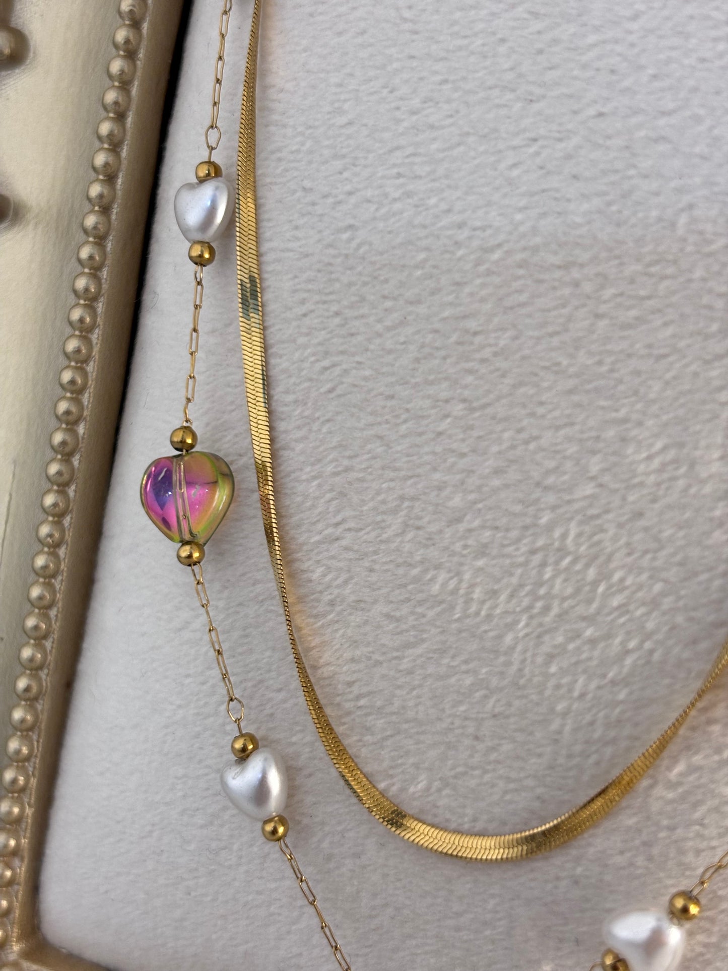 Aurabelle Gold Plated Layered Pearl Beaded Necklace