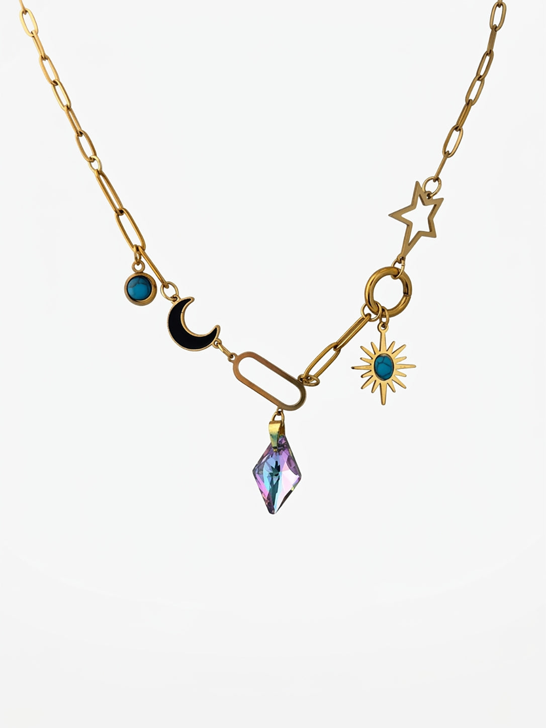 Gold Universe Charms Pendant Necklace