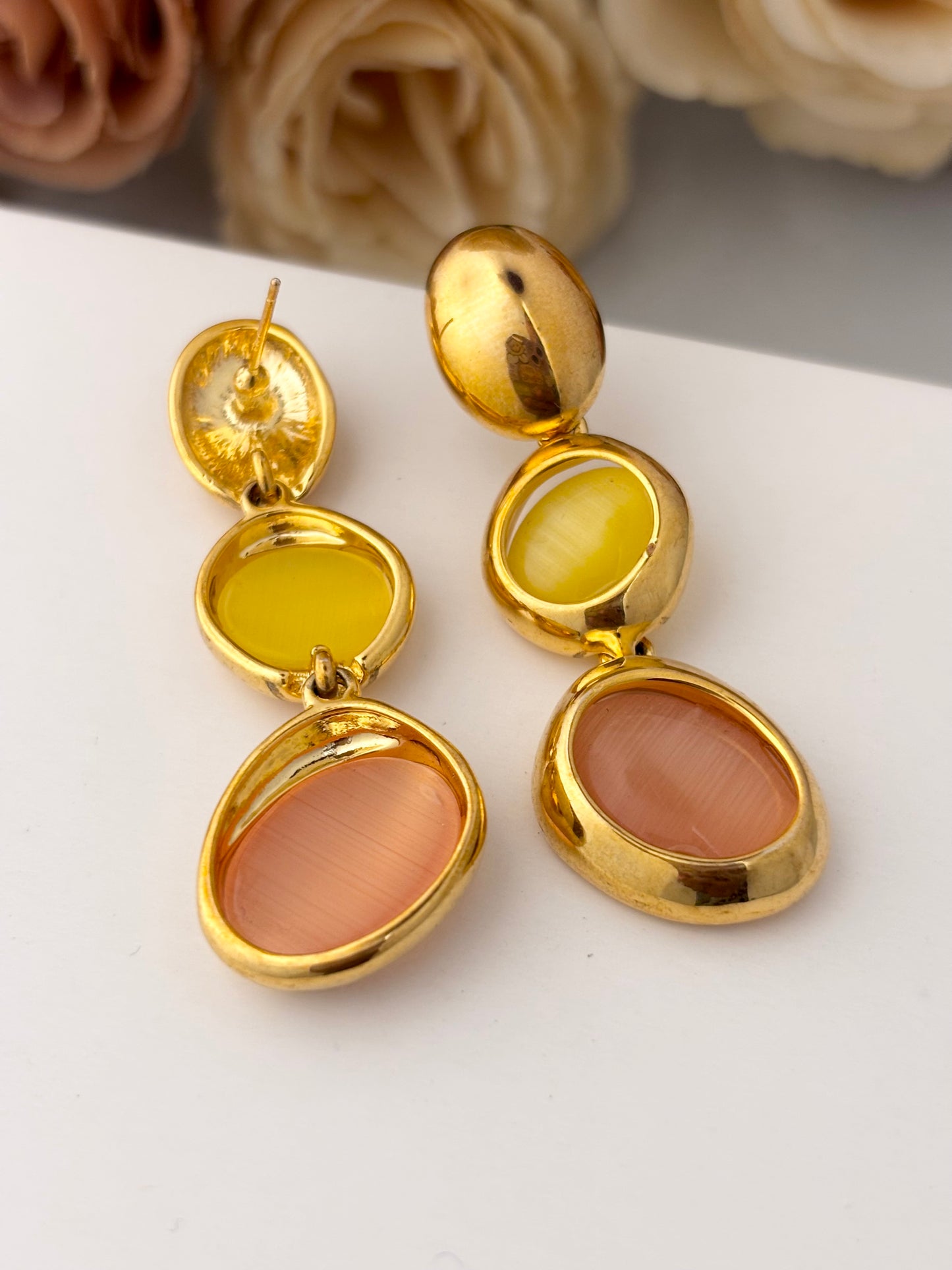 Honey Blush Statement Earrings | 18kt Gold Plated | Stainless Steel