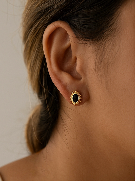 Night Kiss Gold Studs