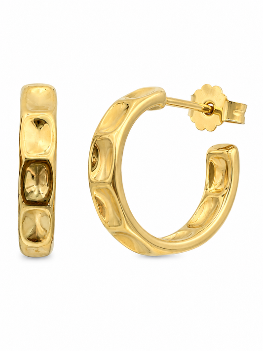 Dimpled Hoops | 18k Gold Plated | Stainless Steel
