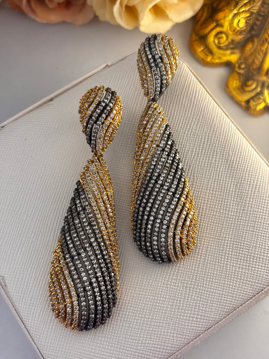 Kelly Dual Tone Teardrop with Nano AD | Wedding & Party Wear