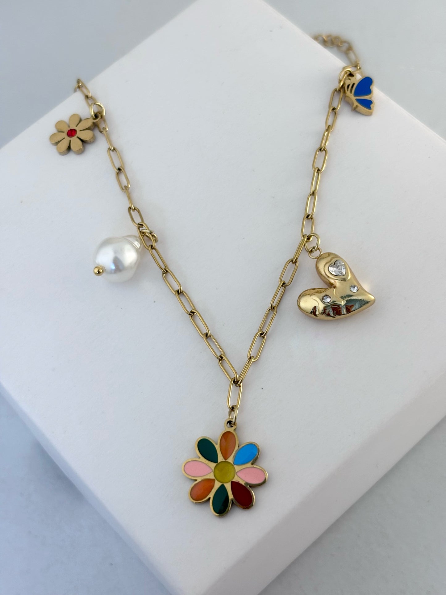 Secret Garden Charms Necklace | 18k Gold Plated