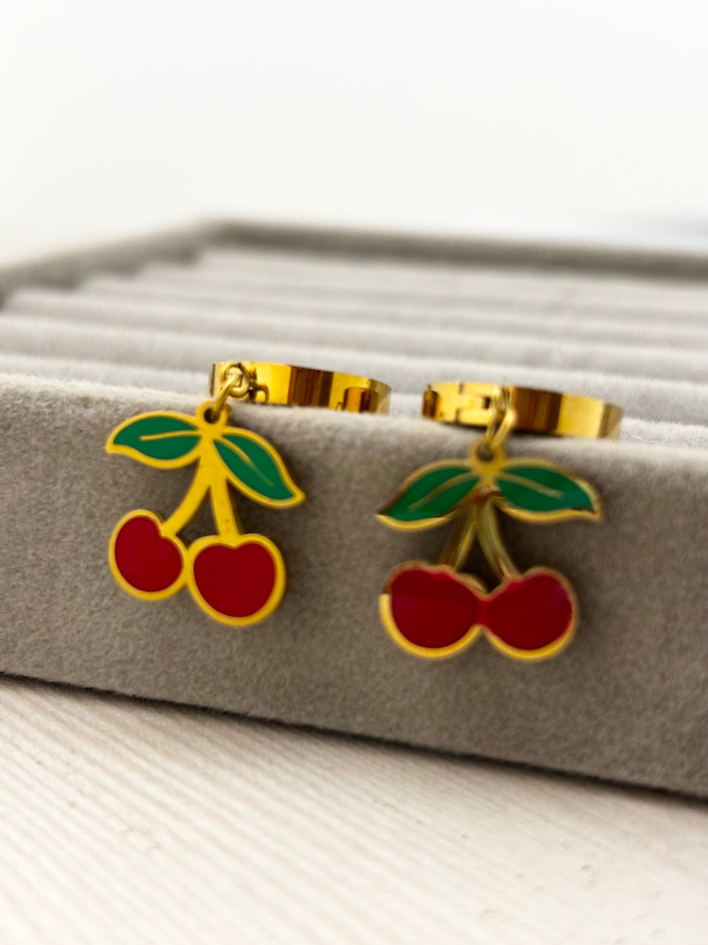 Cherry Drop | Anti-Tarnish Enamel Drops