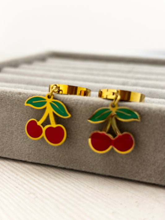 Cherry Drop | Anti-Tarnish Enamel Drops