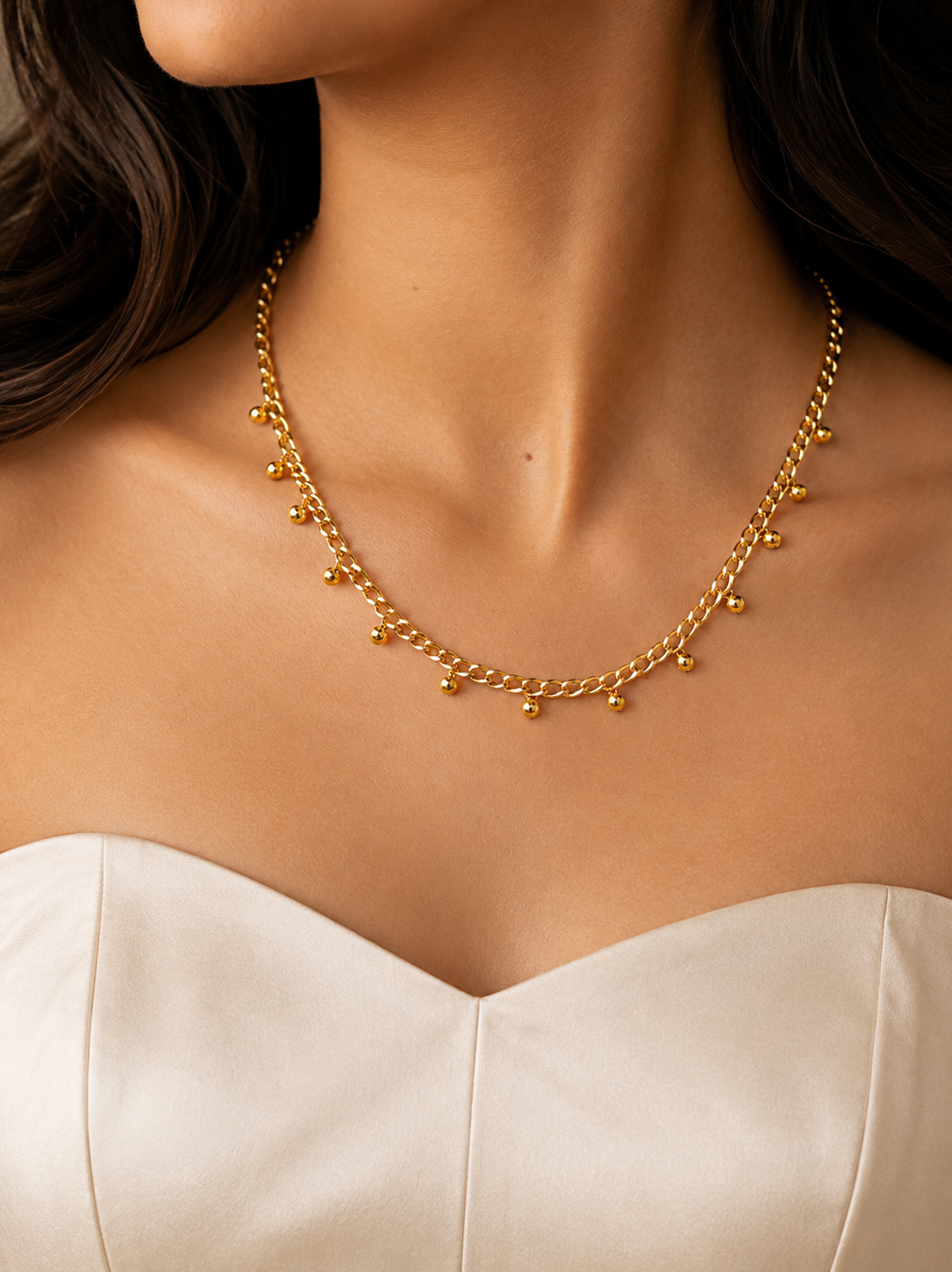 Cuban Gold BeadsNecklace | Anti Tarnish Gold Plated