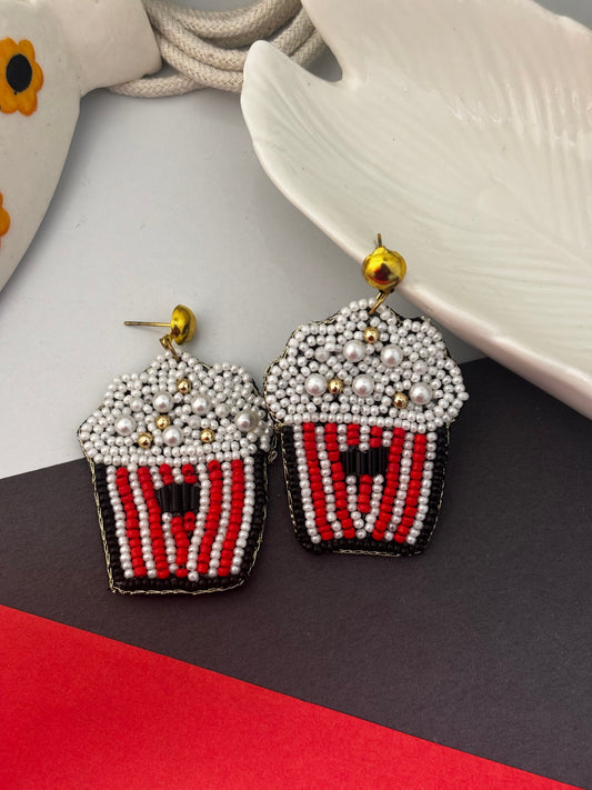 Cinema Popcorn Handmade Earrings