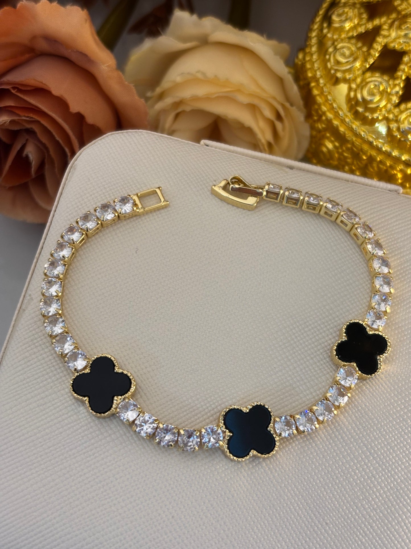 Black Clover Tennis Bracelet