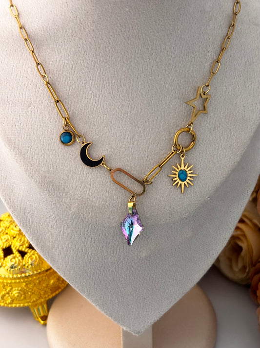 Gold Universe Charms Pendant Necklace