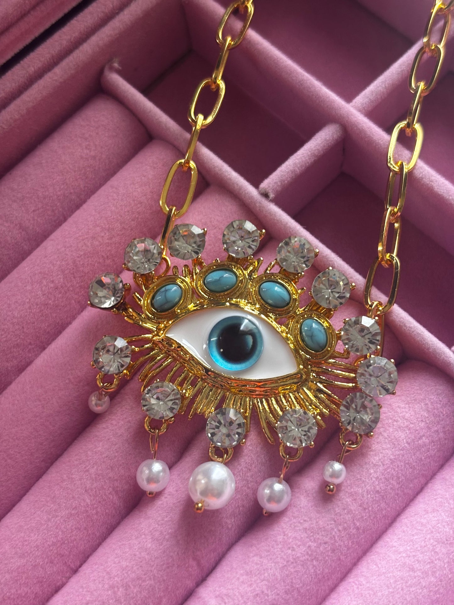 Eyevora Evil Eye Necklace | Gold Plated | Statement | Chunky