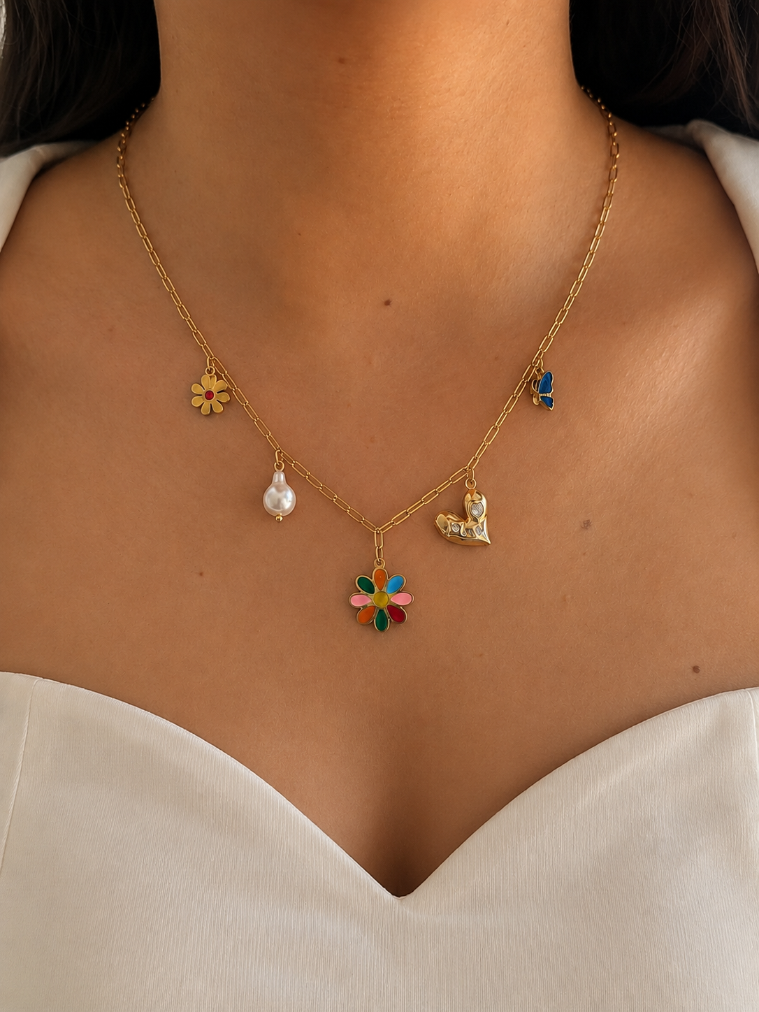 Secret Garden Charms Necklace | 18k Gold Plated