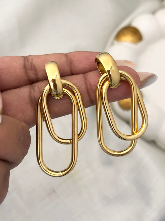 Paperclip Chain Statement Earrings