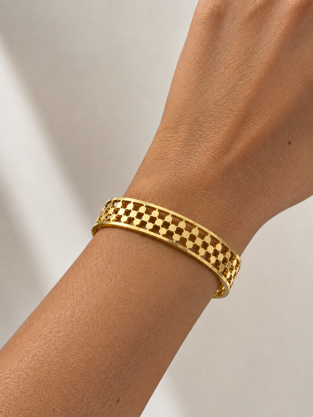 Golden Mesh Kada | 18k Gold Plated Bracelet
