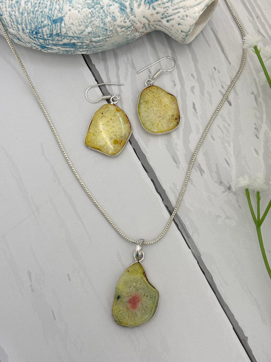 Aranya - Natural Stones Jewellery Set (Yellow)