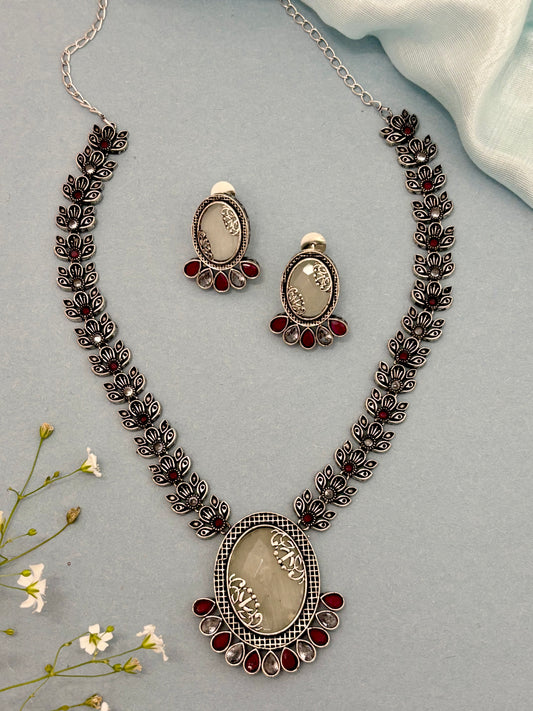 Rangratna Necklace Set (White)