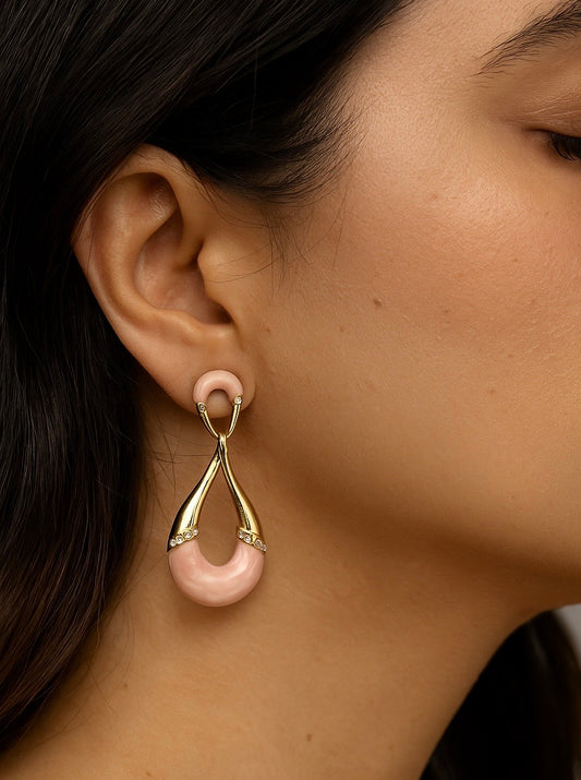 Golden Blush Drop Earrings