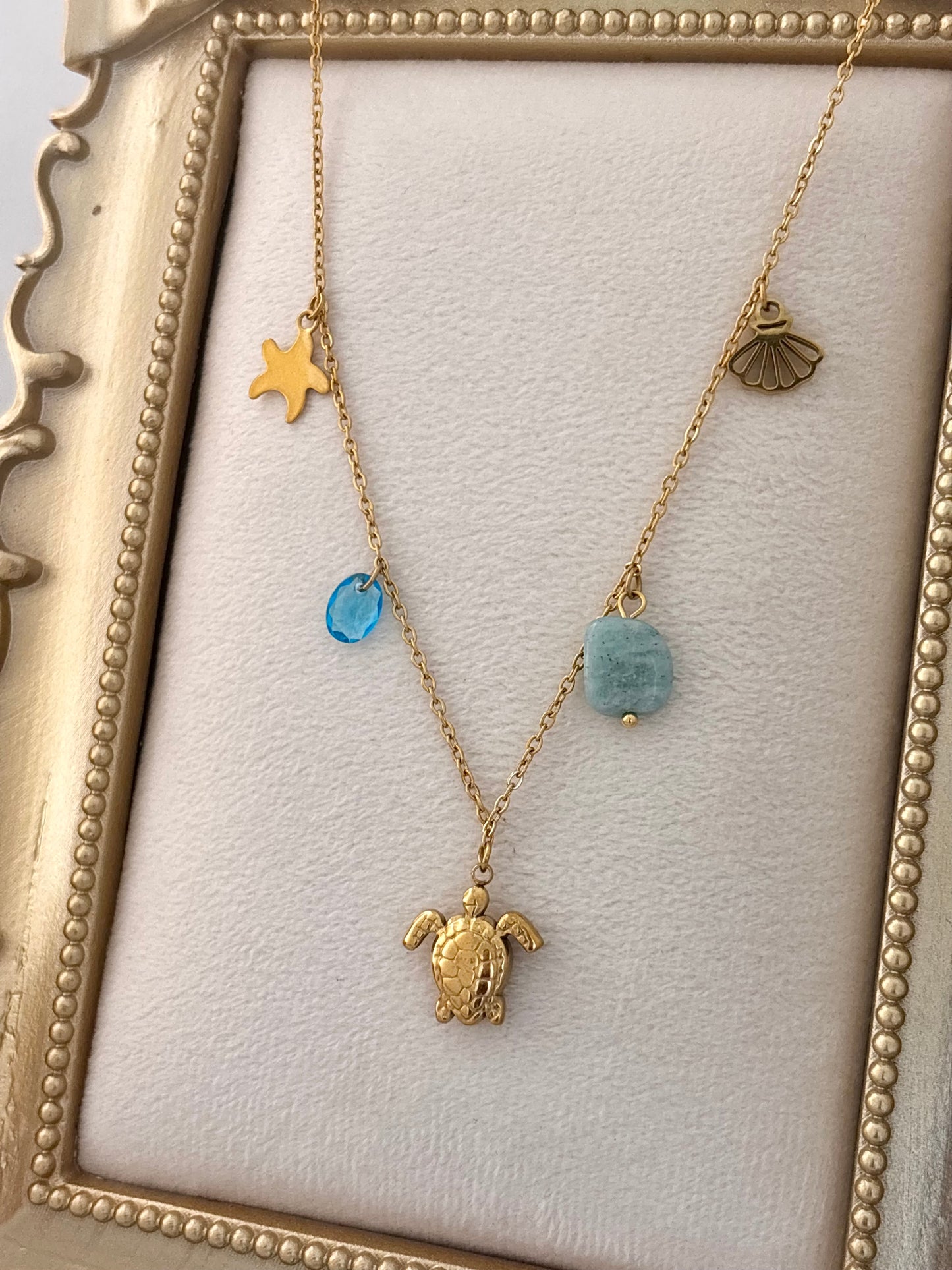 Turtle Muse Beach Necklace | 18k Gold Plated | Waterproof
