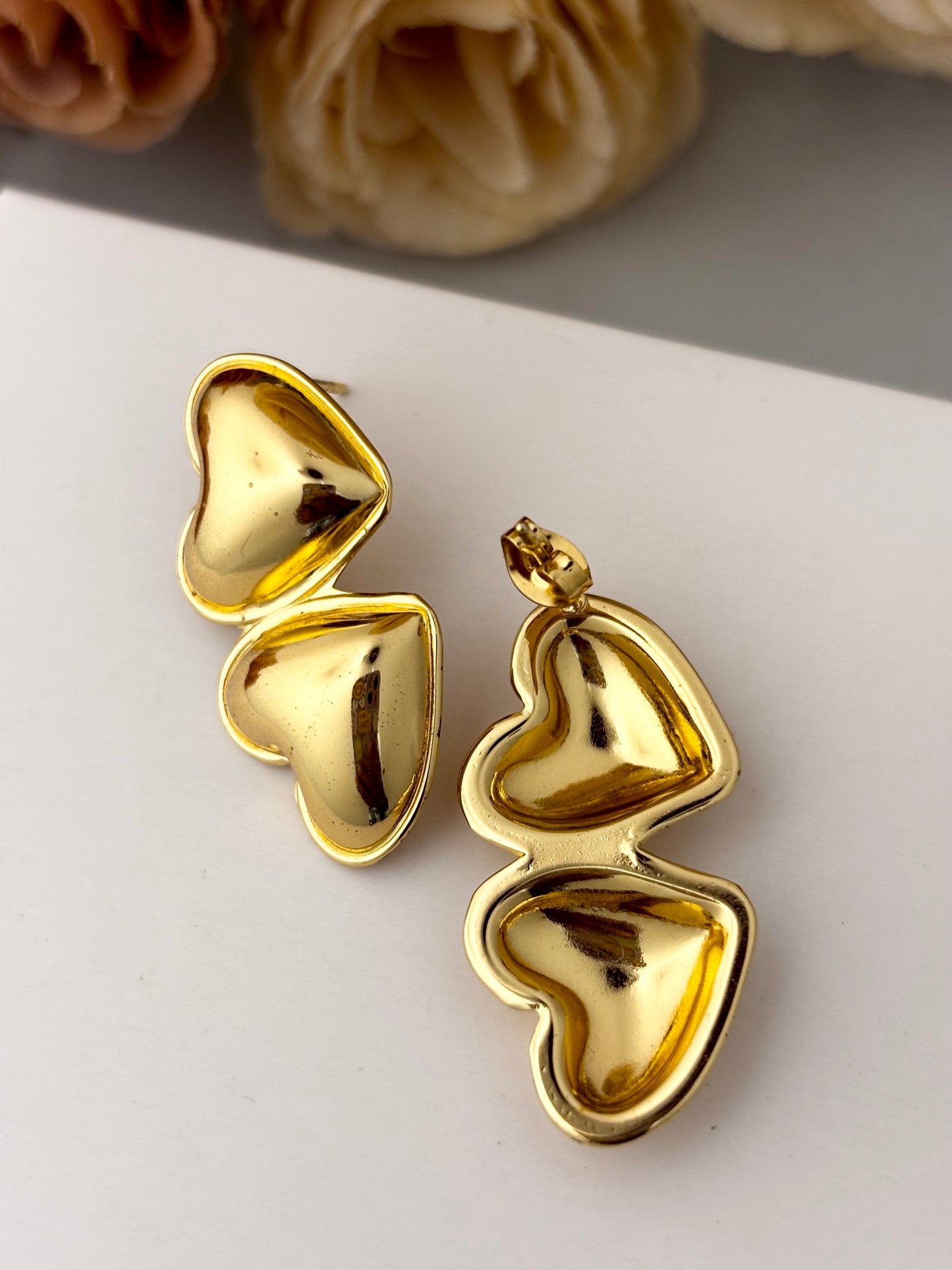 Twinkiss Heart Drops | 18kt Gold Plated | Stainless Steel