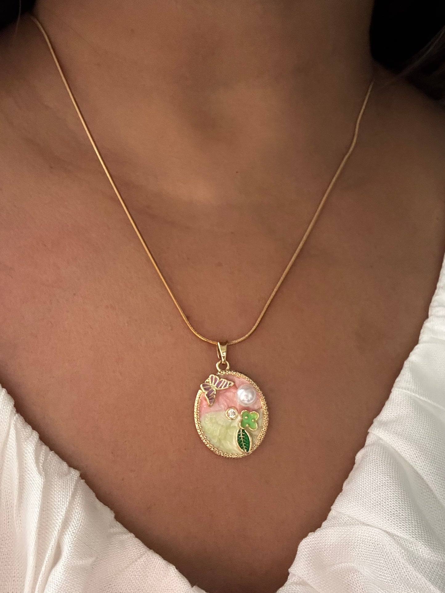 Vintage Pearl Gold Necklace