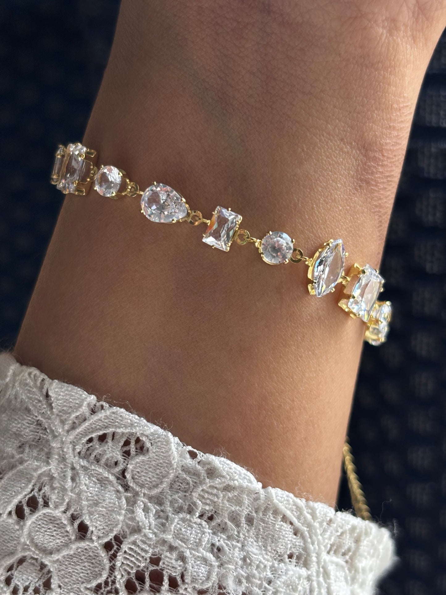 Viral Crystal Bracelet | Brand Inspired Anti Tarnish Gold Plated