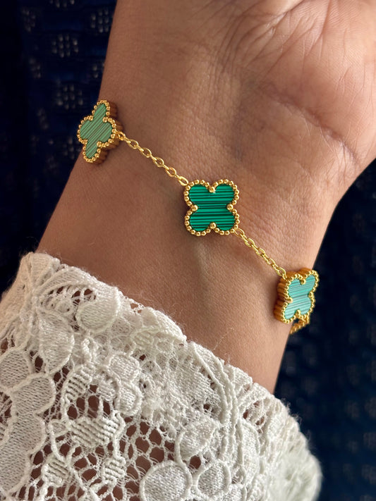 Green Grace Van Cleef Clover Bracelet