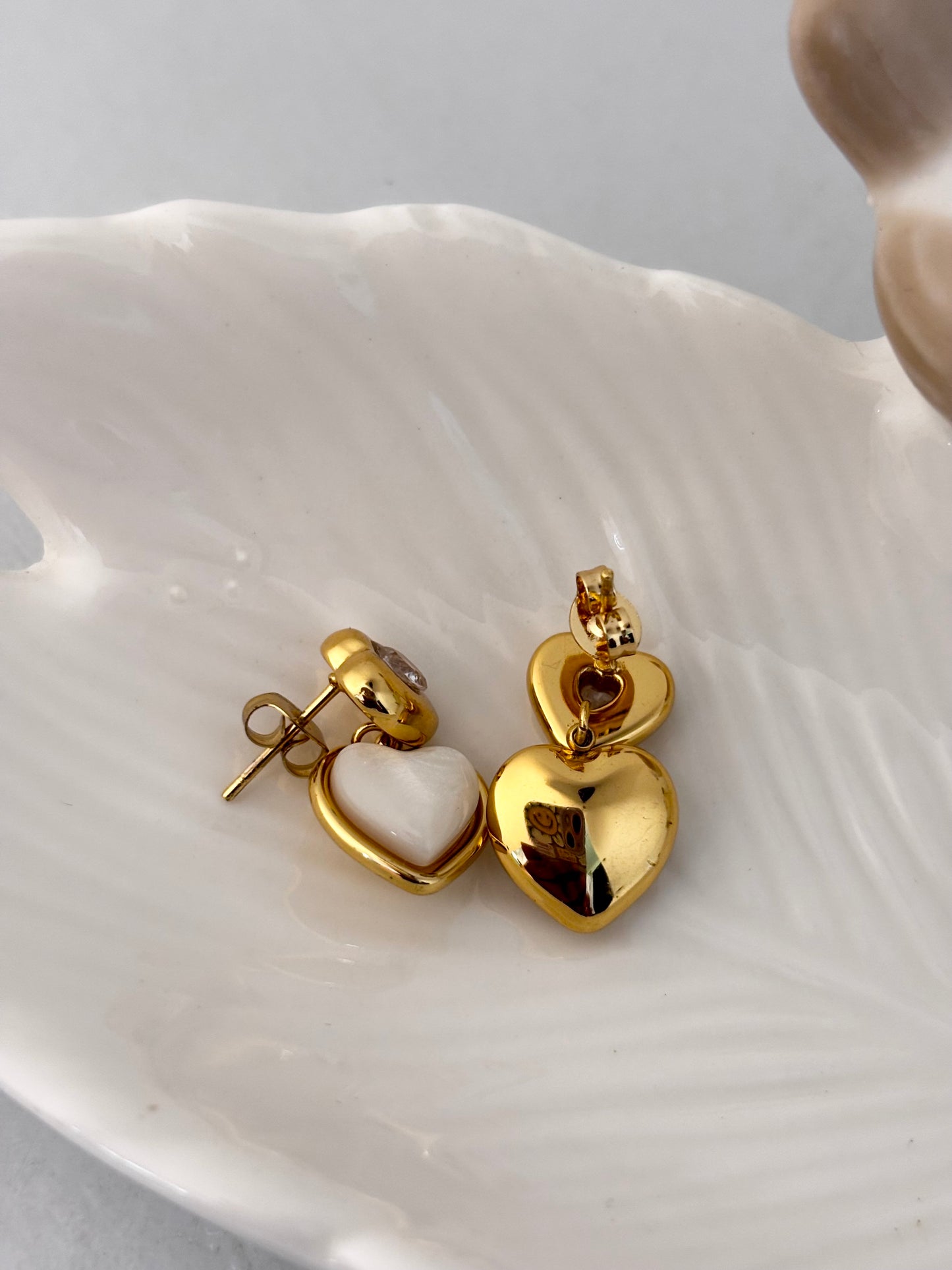 Cupid Heart Pearl Drops | Anti Tarnish Gold Plated Earrings