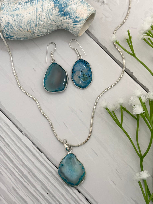 Aranya - Natural Stones Jewellery Set (Blue)
