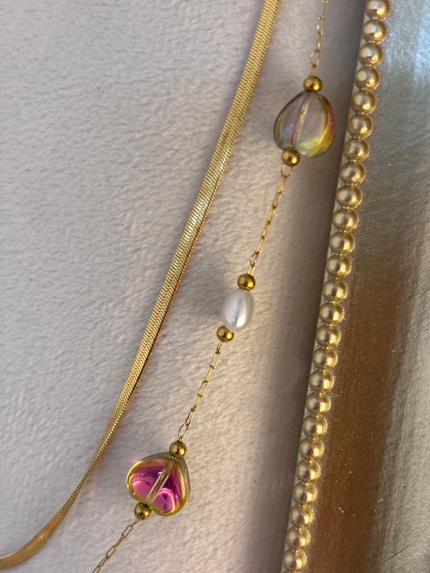 Aurabelle Gold Plated Layered Pearl Beaded Necklace