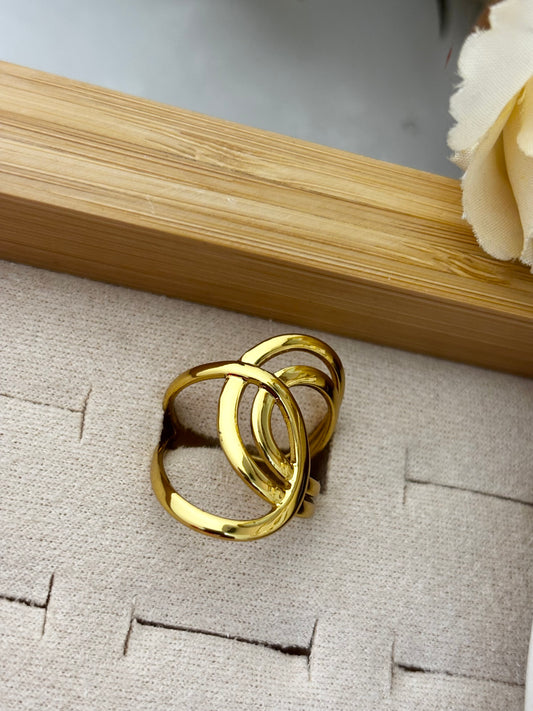 Triple Loop Gold Ring | Anti Tarnish Gold Plated