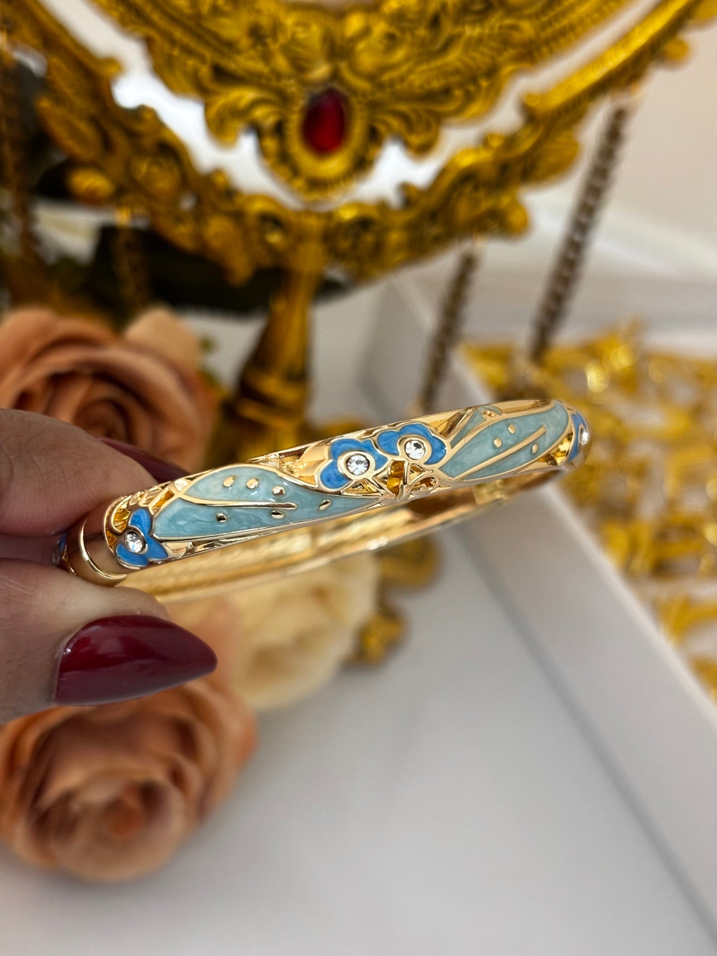Blue Meenakari Kada Bracelet