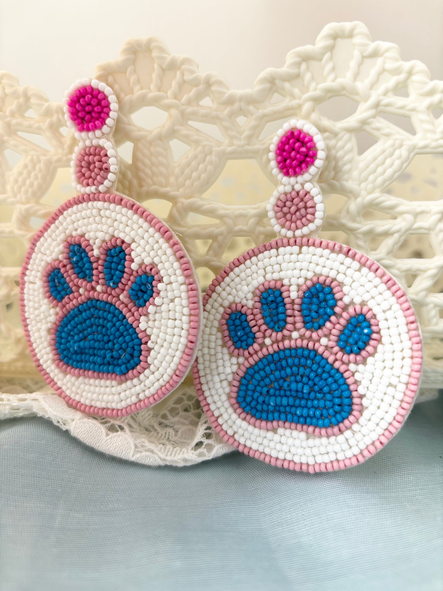 Handmade Dog Paw Statement Earrings