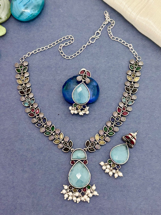 Aaradhya Necklace Set (Blue)