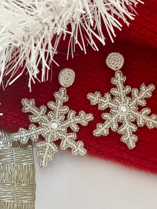 Winter Snowflake Handmade Earrings