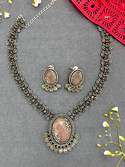 Rangratna Necklace Set (Pink)