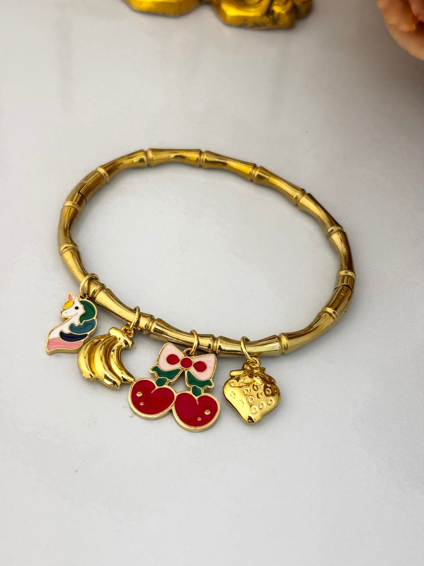 Fruity Charm Gold Kada Bracelet | Anti Tarnish