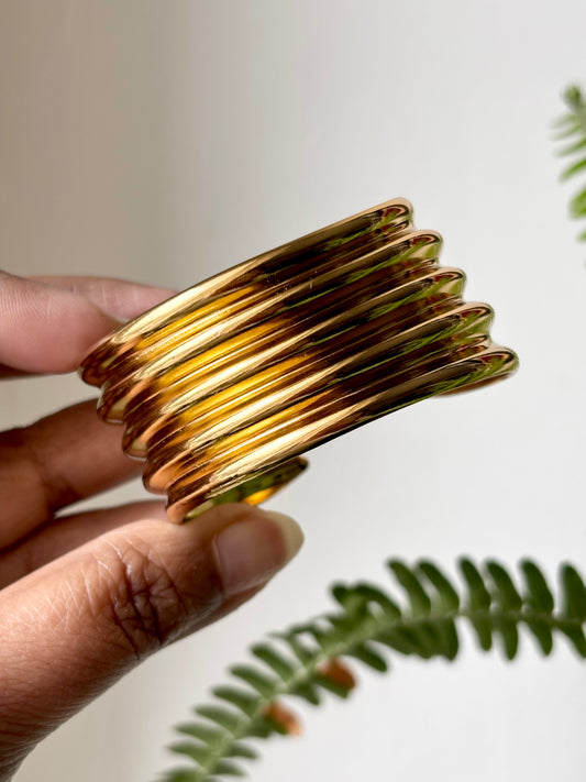 Baby Size Gold Coil Cuff Bracelet for Women