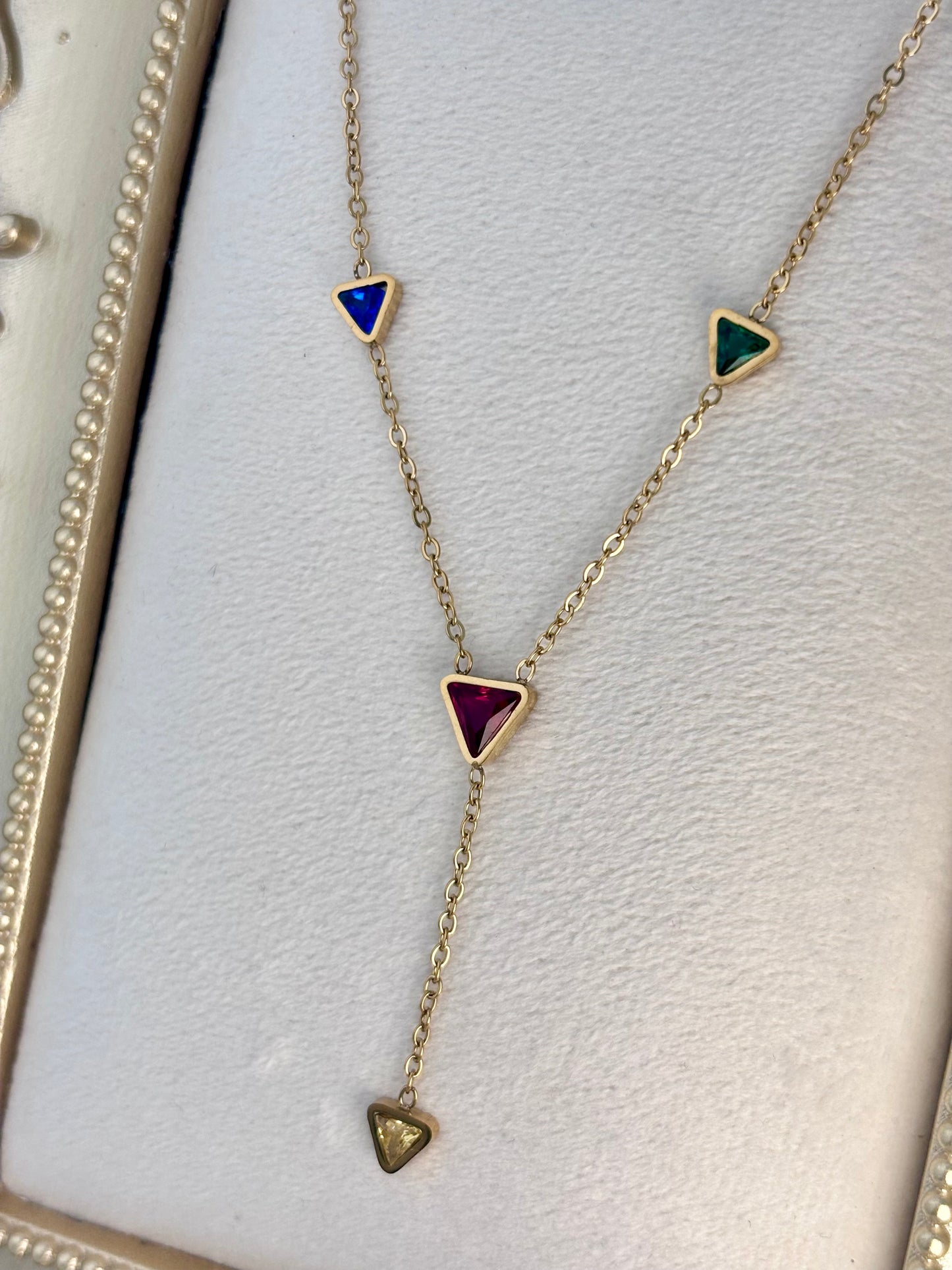 Kaleido Drop | Multicoloured Y Necklace