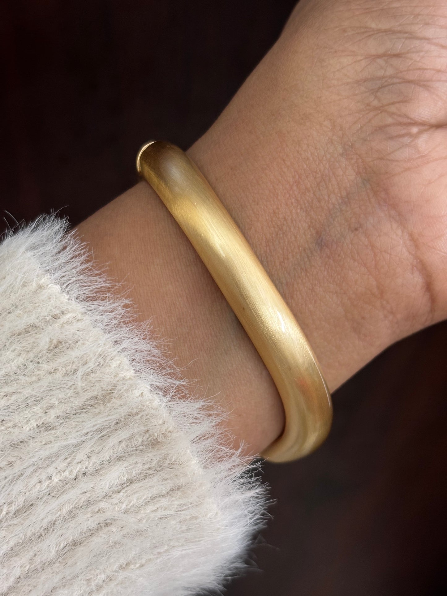 Soft Wave Stainless Steel Matte Cuff Bracelet