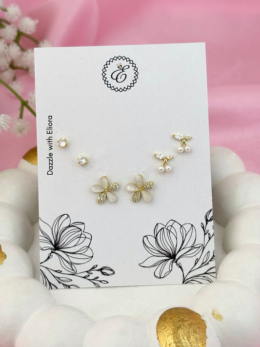 Moonflower Charm Earring Set