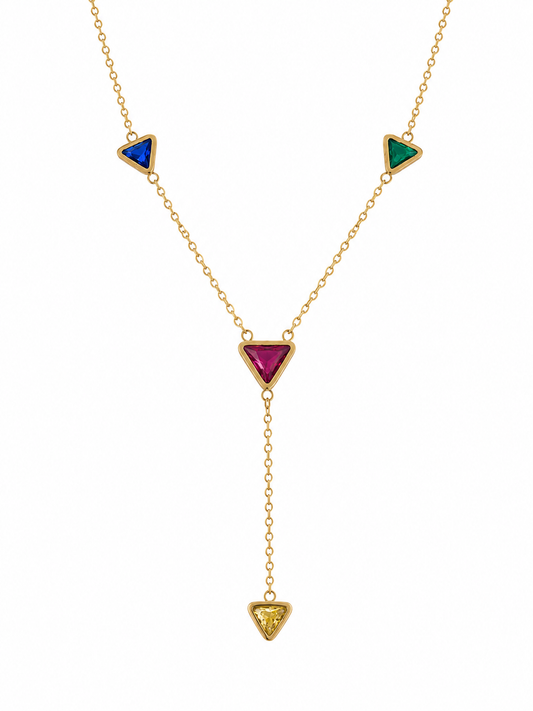 Kaleido Drop | Multicoloured Y Necklace