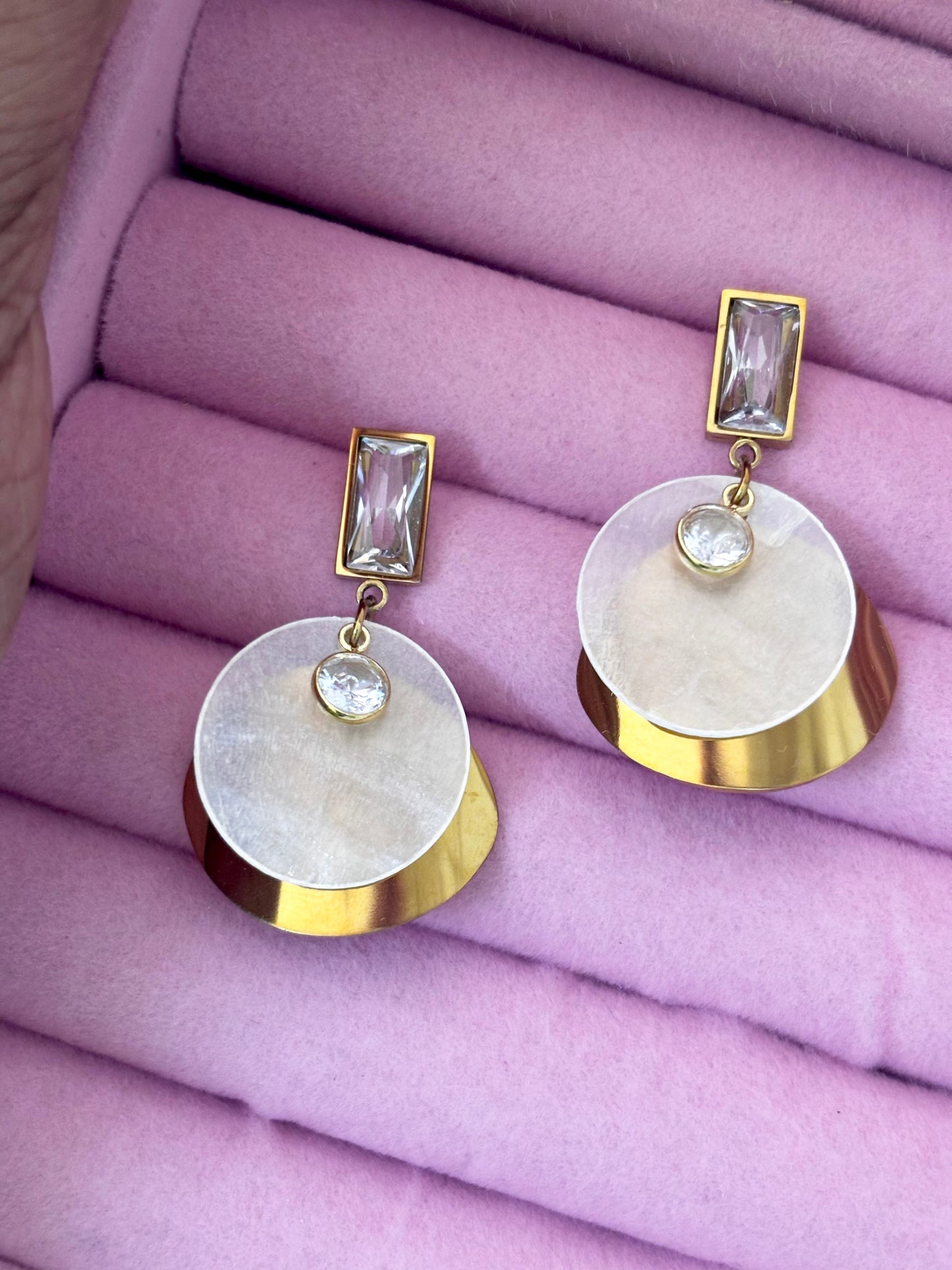 Glassy Glam Drops Statement Earrings | Anti Tarnish Gold Plated