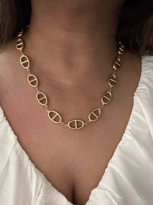 Golden Link Muse Necklace | Light weight & Anti Tarnish