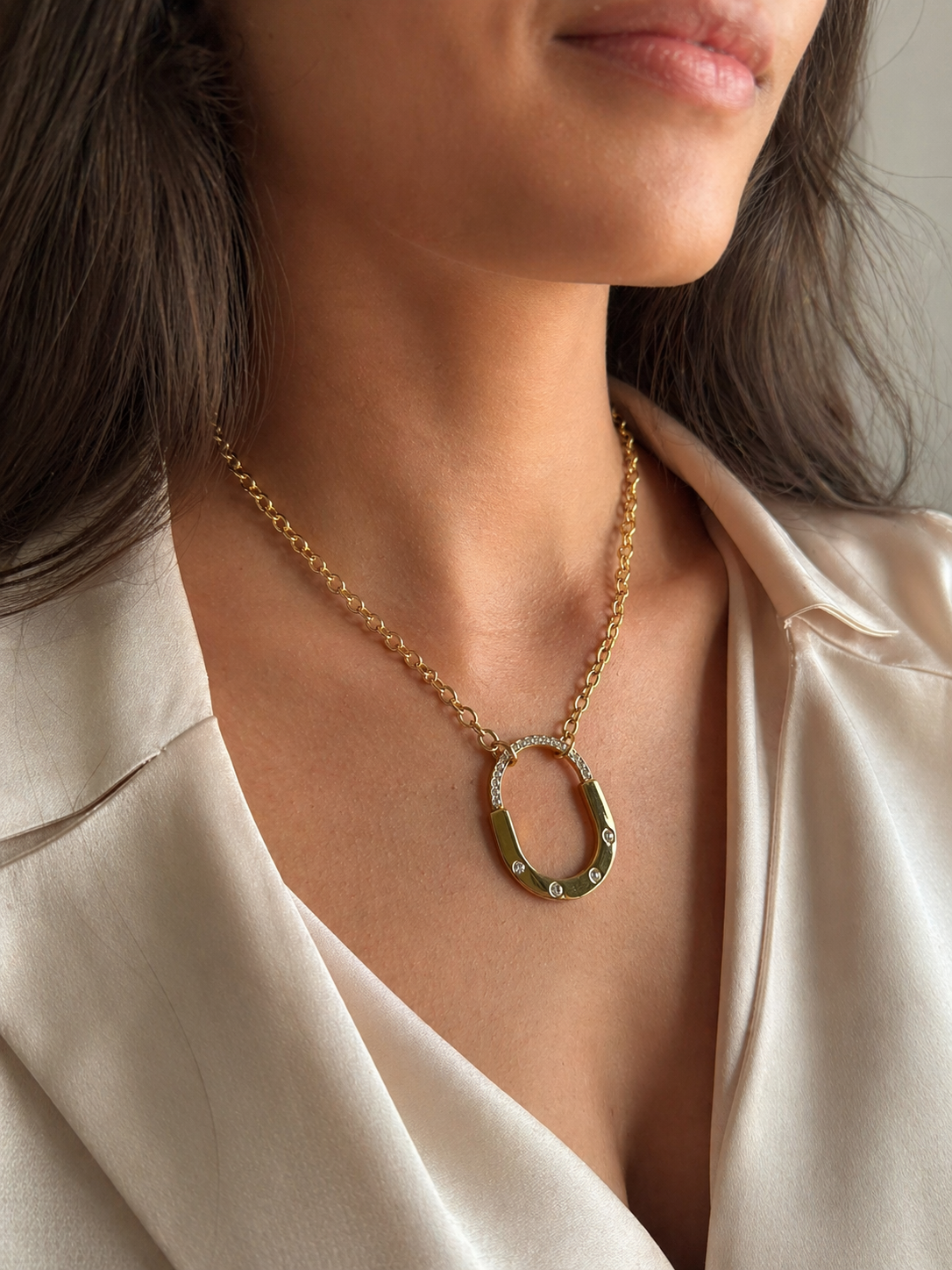 Golden Lock Pendant Necklace