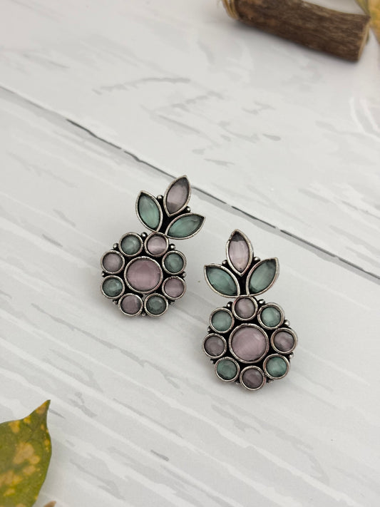 Gulnaaz Earring (Pink-Green)