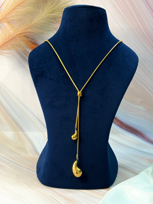Double Teardrop Lariat Neckpiece